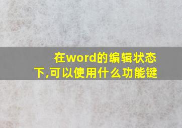 在word的编辑状态下,可以使用什么功能键