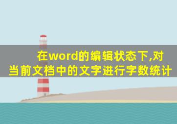 在word的编辑状态下,对当前文档中的文字进行字数统计