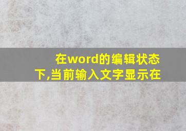 在word的编辑状态下,当前输入文字显示在