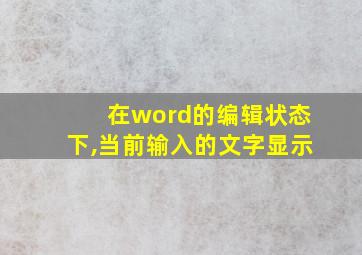 在word的编辑状态下,当前输入的文字显示