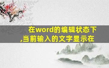 在word的编辑状态下,当前输入的文字显示在