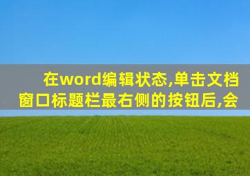 在word编辑状态,单击文档窗口标题栏最右侧的按钮后,会