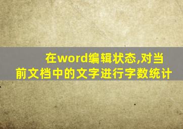 在word编辑状态,对当前文档中的文字进行字数统计