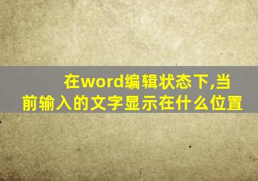 在word编辑状态下,当前输入的文字显示在什么位置