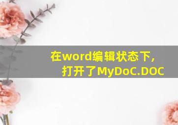 在word编辑状态下,打开了MyDoC.DOC