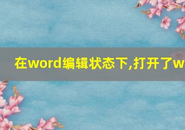 在word编辑状态下,打开了w1