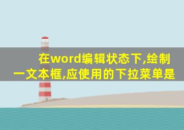 在word编辑状态下,绘制一文本框,应使用的下拉菜单是