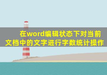 在word编辑状态下对当前文档中的文字进行字数统计操作