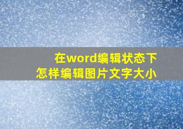 在word编辑状态下怎样编辑图片文字大小