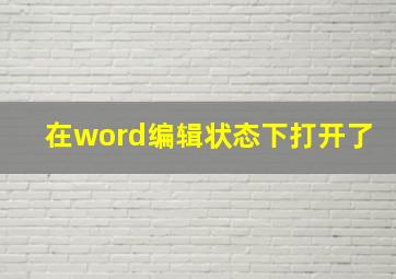 在word编辑状态下打开了