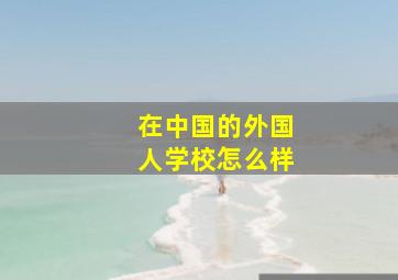 在中国的外国人学校怎么样