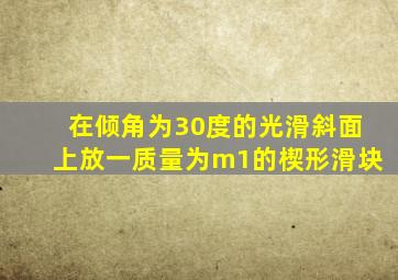 在倾角为30度的光滑斜面上放一质量为m1的楔形滑块