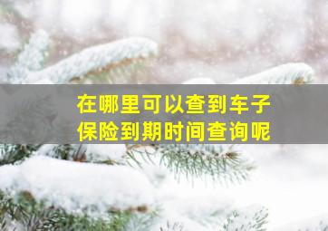 在哪里可以查到车子保险到期时间查询呢