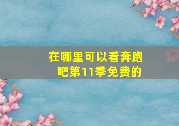 在哪里可以看奔跑吧第11季免费的