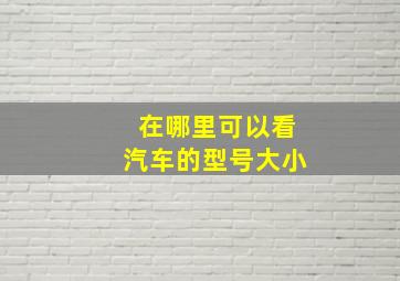 在哪里可以看汽车的型号大小