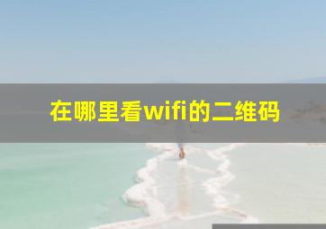 在哪里看wifi的二维码