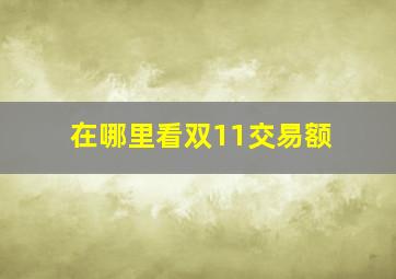 在哪里看双11交易额