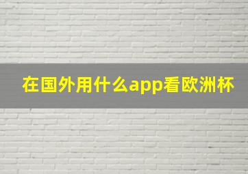 在国外用什么app看欧洲杯