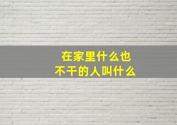 在家里什么也不干的人叫什么