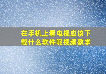 在手机上看电视应该下载什么软件呢视频教学