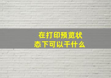 在打印预览状态下可以干什么