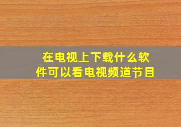 在电视上下载什么软件可以看电视频道节目