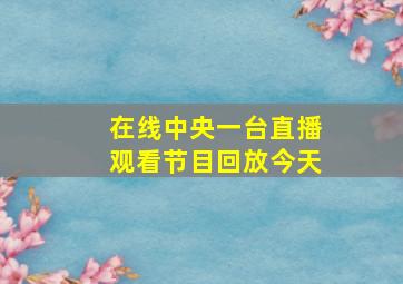 在线中央一台直播观看节目回放今天