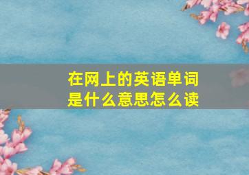 在网上的英语单词是什么意思怎么读