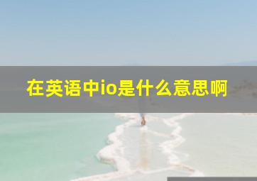 在英语中io是什么意思啊