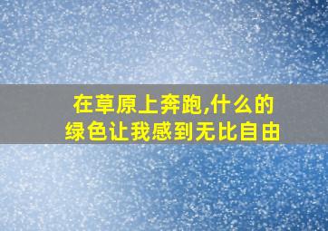 在草原上奔跑,什么的绿色让我感到无比自由