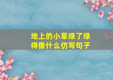 地上的小草绿了绿得像什么仿写句子