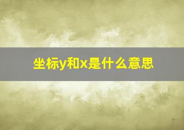 坐标y和x是什么意思