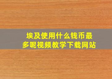 埃及使用什么钱币最多呢视频教学下载网站