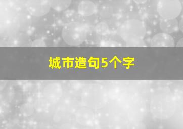 城市造句5个字