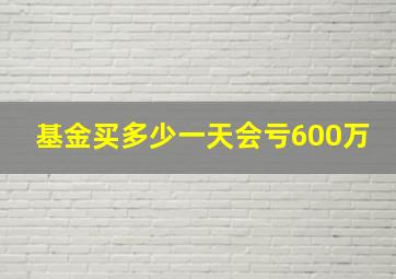 基金买多少一天会亏600万