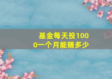 基金每天投1000一个月能赚多少