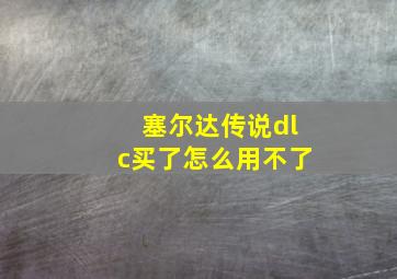 塞尔达传说dlc买了怎么用不了