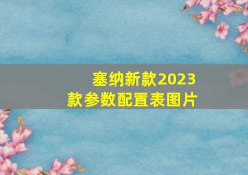 塞纳新款2023款参数配置表图片