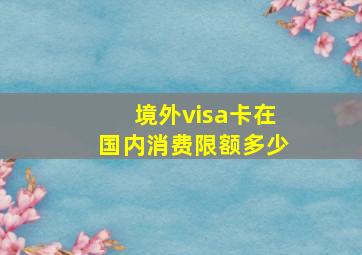 境外visa卡在国内消费限额多少