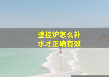 壁挂炉怎么补水才正确有效