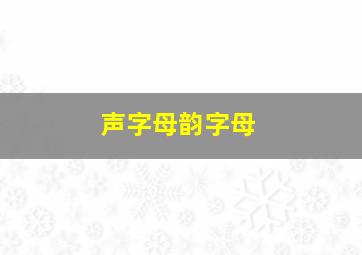 声字母韵字母