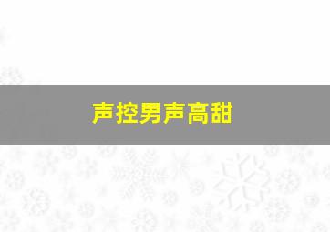 声控男声高甜