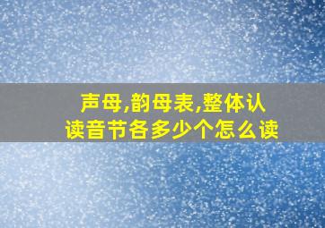 声母,韵母表,整体认读音节各多少个怎么读