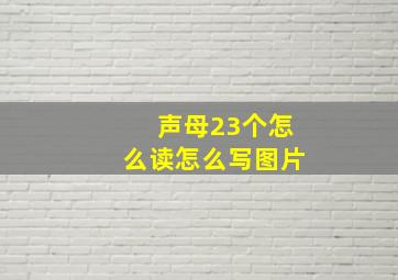 声母23个怎么读怎么写图片