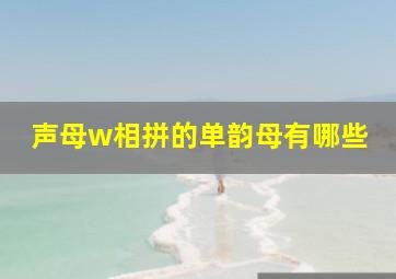 声母w相拼的单韵母有哪些