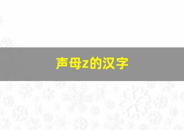 声母z的汉字