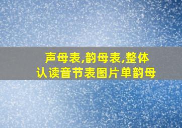 声母表,韵母表,整体认读音节表图片单韵母