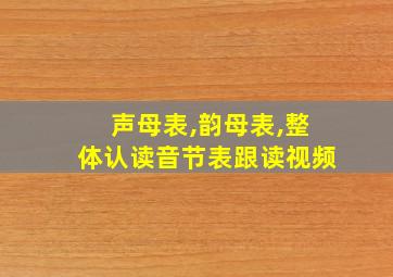 声母表,韵母表,整体认读音节表跟读视频