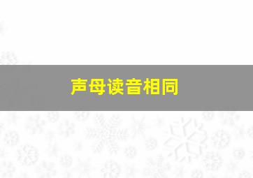 声母读音相同