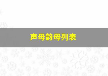 声母韵母列表